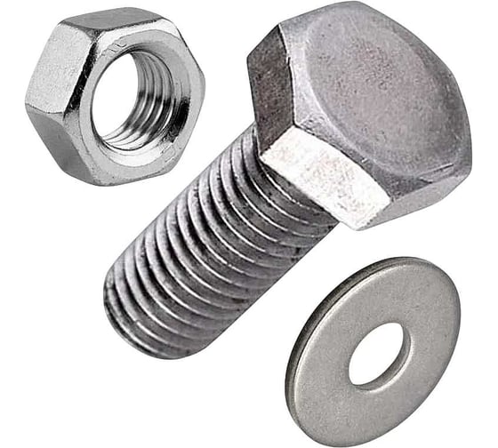 Болт 23 БОЛТА 6x40 мм с шайбой и гайкой ОЦ DIN933 к.п.8.8 (10 шт.) 11260