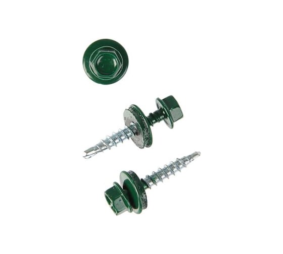 Кровельные саморезы OMAX 4,8х29, сверло, зеленый опал RAL 6026 4500 шт 1430480293 1