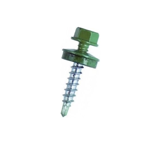 Кровельные саморезы OMAX 4,8х70, сверло, зеленый хром RAL 6020 100 шт 1370480702 1