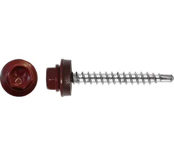 Кровельные саморезы OMAX 5,5х25, сверло, рубиново-красные RAL 3003 3000 шт 1280550252 1
