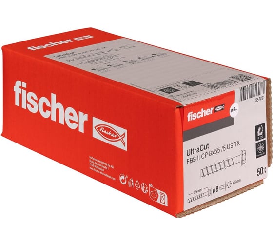 Шуруп по бетону Fischer FBS II 8X90 25/- SK A4 цинк 543581