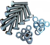 Болт нержавеющий 23 Болта 12x45 DIN 933, с гайкой и шайбой, 10 шт. 11509