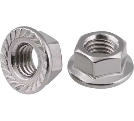 Гайка с фланцем 23 Болта нержавеющая, М6, DIN 6923, 10 шт. 11491