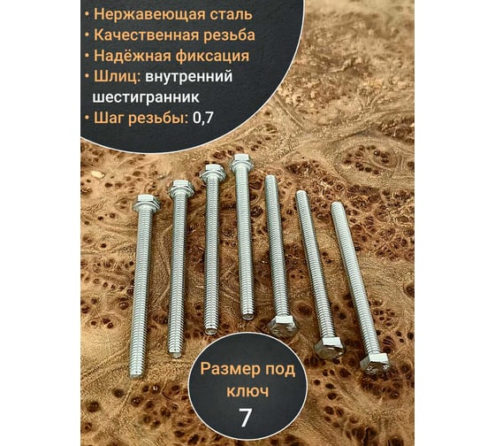 Болт нержавеющий 23 БОЛТА М4x50 мм DIN 933, 50 шт. бпн450ф50