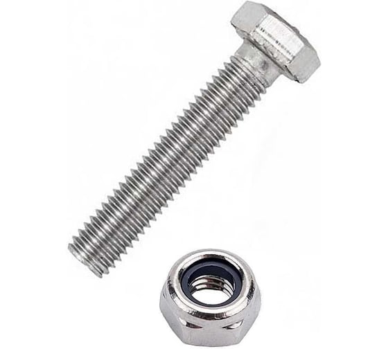 Болт нержавеющий 23 БОЛТА М4x14 мм DIN 933 со стоп гайкой, 10 шт. 11463