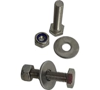 Болт нержавеющий 23 БОЛТА 8x65 мм DIN933 со стоп гайкой и шайбой,10шт 33367