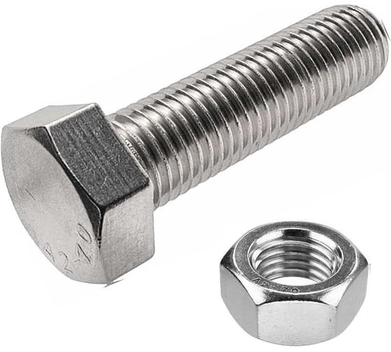 Болт нержавеющий 23 БОЛТА М3x8 мм DIN 933 с гайкой, 10 шт. 11460