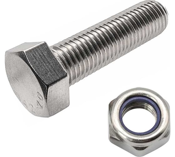 Болт нержавеющий 23 БОЛТА М4x35 мм DIN 933 с стоп гайкой, 10 шт. 11467