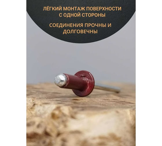 Заклепка 23 Болта вытяжная 3,2x8 алюминий сталь RAL3005,красная,50 шт B52003208035N07ф50