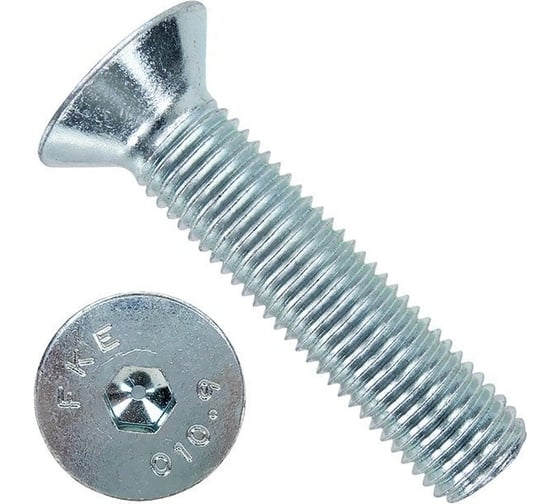 Винт 23 Болта потайной под шестигранник 20x80 DIN7991 класс прочности 10.9, 5 шт. РМ-00006698 1