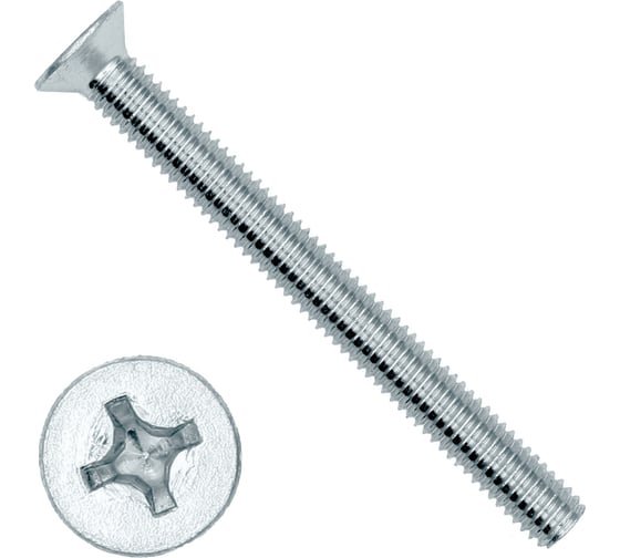 Винт 23 Болта потайной оцинкованный 6x100 DIN965, 10 шт. АВ8200610032205 1
