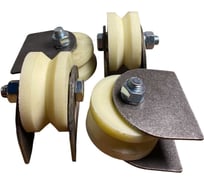 Ролик на пластинах 23 Болта d70 мм, под угол шириной 35 мм, капролон 4 шт. 2711