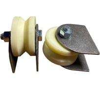 Ролик на пластинах 23 Болта 2711, d70 мм, под угол шириной 35 мм, капролон 2 шт. 22157