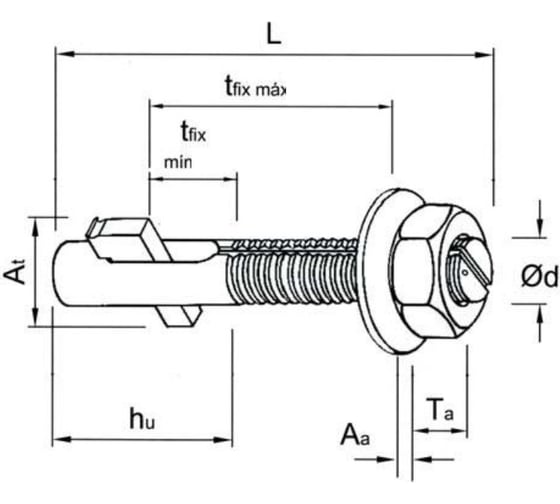 Болт Metiz-A2 BlindBolt M12x70 покрытие Geomet 500, 1 шт. BB1270 1