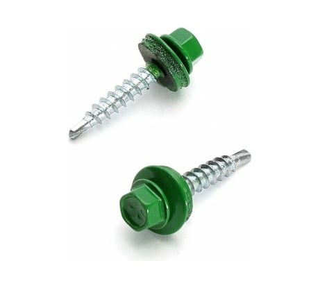 Кровельный саморез Стройметиз 5,5х19 зеленая листва RAL 6002 уп. 70 шт. коробка с окном 2180214