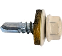 Кровельный саморез Стройметиз 5,5х19 насыщенно-белый RAL 9003 уп. 70 шт. коробка с окном 2150214