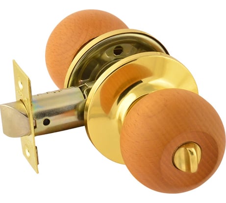 Межкомнатная защелка НОРА-М ЕСО дерево бук/золото ЗШ-03-Э фикс. 14225