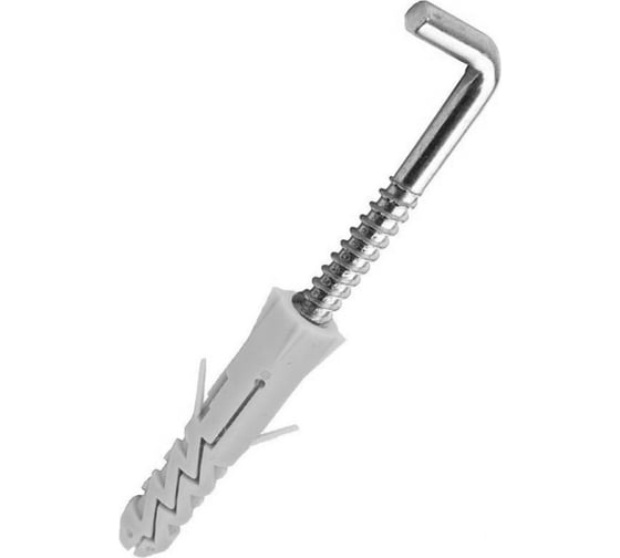Дюбель c шурупом BARTEX 10x50 угловой крюк, пакет, 4 шт 348666
