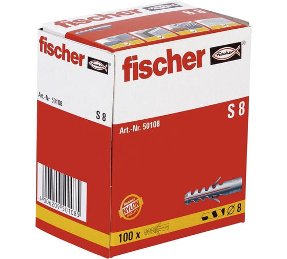 Дюбель Fischer S 8x40 100 шт 50108