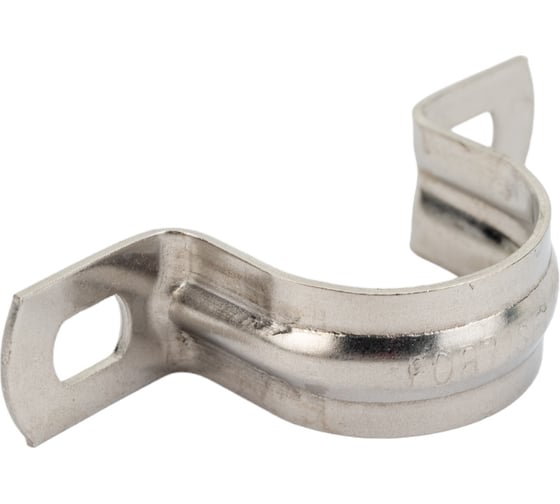 Металлическая двухлапковая скоба FORTISFLEX СМД INOX 25-26 мм 80137
