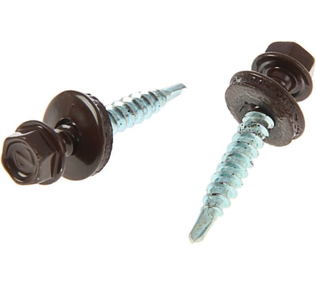 Кровельные саморезы Крепстандарт 4.8х70 мм шоколадно-коричневый RAL 8017, 30 шт. к0644