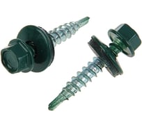 Кровельные саморезы Крепстандарт 4.8х51 мм зеленый мох RAL 6005, 40 шт. к0638