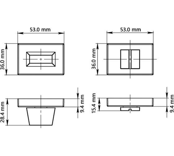 Поворотная кнопка Doorlock DL TK06/P/WC Phantom MBSN матовый никель, прямоугольная розетка, шток 6 мм 73288