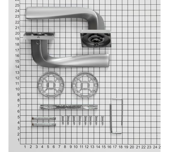 Ручка Doorlock DL Crystal A10S Slim SC матовый хром, квадратная розетка, толщина двери 35-55мм 73256