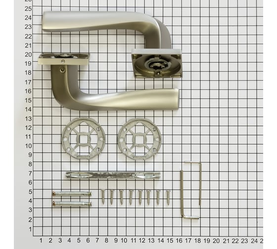 Ручка Doorlock DL Crystal A10S Slim MBSN матовый никель, квадратная розетка, толщина двери 35-55мм 73255
