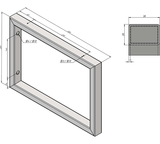 Кронштейны LUVON 35x25 см для столешниц, раковин, полок, серый муар. 2 шт M350_K2_Gray