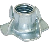 Гайка мебельная врезная МЕТАЛЛСЕРВИС M6x9, DIN 1624, оцинкованная, 30 шт. МС 1277196