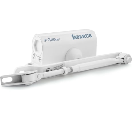 Дверной доводчик ISPARUS 410 морозостойкий, для дверей от 15 до 60 кг, белый 17196