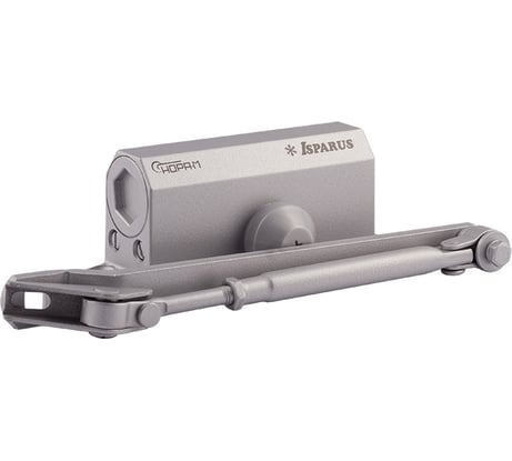 Дверной доводчик ISPARUS 410 морозостойкий, для дверей от 15 до 60 кг, серый 17198