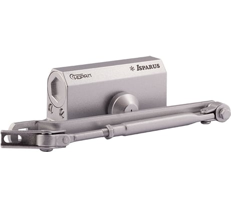 Дверной доводчик ISPARUS 410 морозостойкий, для дверей от 15 до 60 кг, серебро 17199