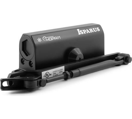 Дверной доводчик ISPARUS 430 морозостойкий, для дверей от 50 до 110 кг, черный 17195