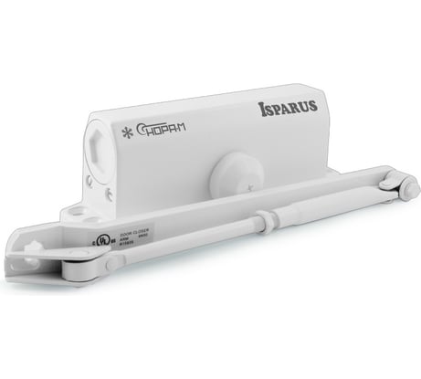 Дверной доводчик ISPARUS 440 морозостойкий, для дверей от 80 до 140 кг, белый 17201