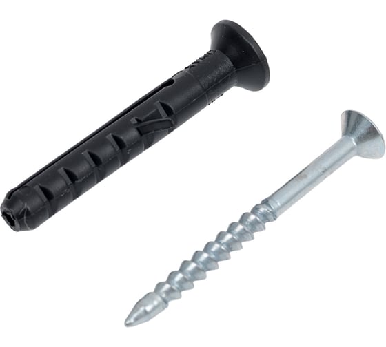 Дюбель гвoздь КВАДРА 6x40 потайной, пробка с усами, 100 шт 200604000100