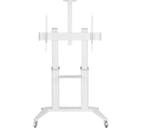 Стойка мобильная для ТВ Digis DSM-P7106C 55"-100" до 140 кг, VESA до 1000x600мм, алюминий, белая, наклон -10/+5, регулировка высоты ТВ и полок для камеры и источников 0 61096