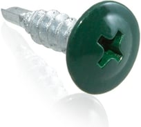 Саморезы для тонких пластин с буром Стройбат 4,2x16 темно-зеленый/белый цинк 200 шт 226771