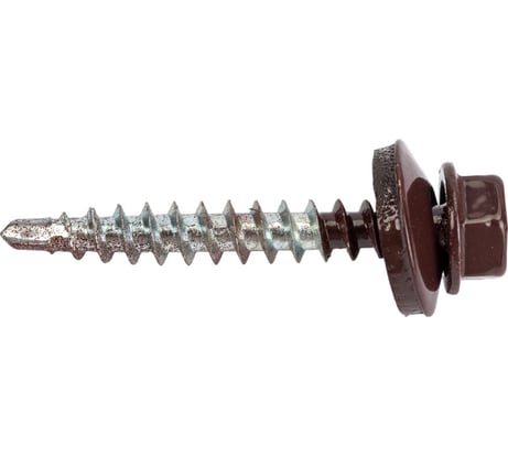 Кровельные саморезы с буром Стройбат 4,8x35 темно-коричневый 250 шт 115880