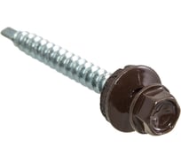 Кровельные саморезы с буром Стройбат 4,8x50 темно-коричневый 10 шт 352910