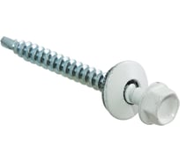 Кровельные саморезы с буром Стройбат 4,8x50 белый 40 шт 304610