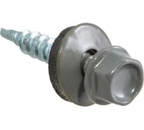 Кровельные саморезы с буром Стройбат 4,8x28 темно-серый 115810