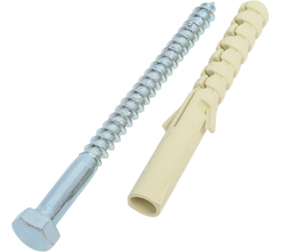 Шуруп по дереву SORMAT DIN 571, глухарь, 6x80, c дюбелем NAT 8L, 2 шт. 9630290681