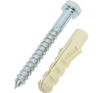 Шуруп по дереву SORMAT DIN 571, глухарь, 8x70, с дюбелем NAT 10, 2 шт. 9630290874