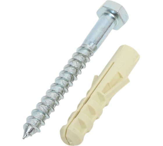 Шуруп по дереву SORMAT DIN 571, глухарь, 8x70, с дюбелем NAT 10, 2 шт. 9630290874