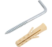 Шуруп-крюк (костыль) SORMAT 3x40, с дюбелем NAT 5, 8 шт. 9630290343