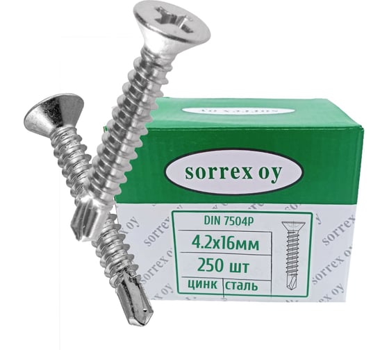 Саморез Sorrex 7504P-ZN-M4.2X16 250 шт. 7504P-1-042-016 250 1