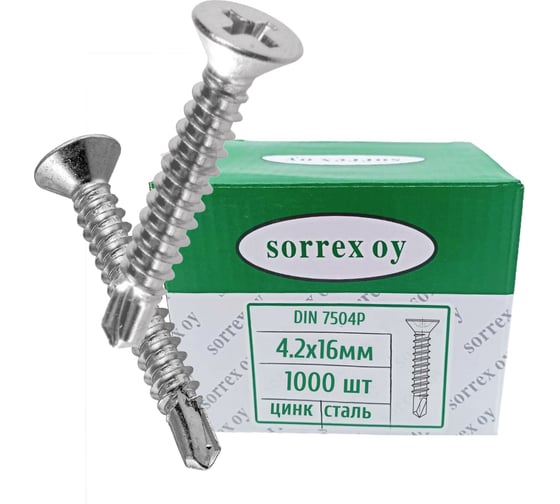 Саморез Sorrex 7504P-ZN-M4.2X16 1000 шт. 7504P-1-042-016 1