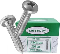 Оцинкованный саморез по металлу SORREX DIN 7981С 3,9х13, 250 шт. 7981С-1-039-013 250